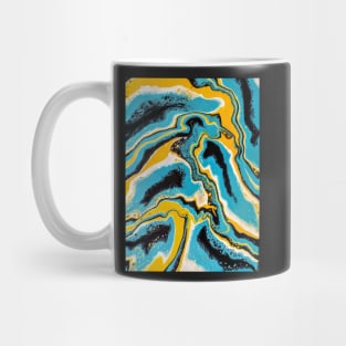 Blue gold and black swirls Mug